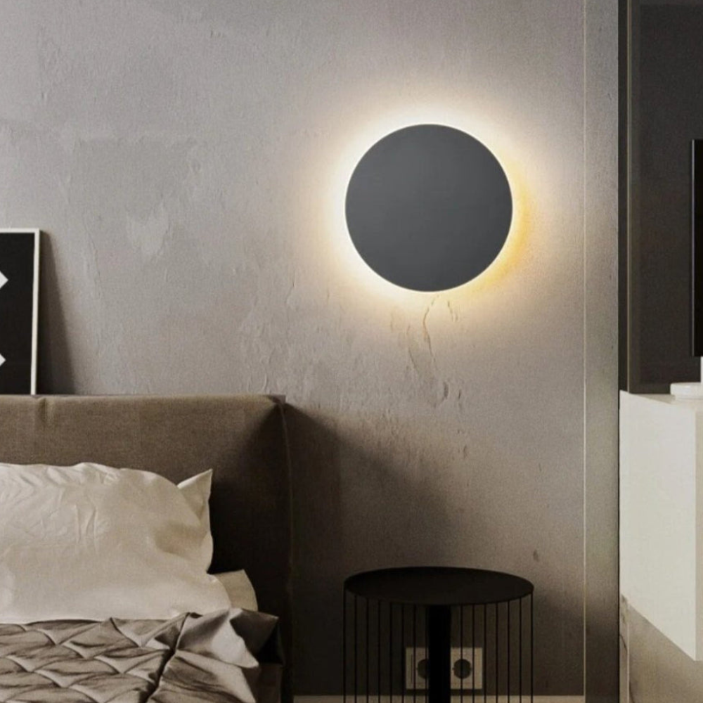 Architectural Floating Disc Wall Lamp - Round Aluminum LED Accent Light