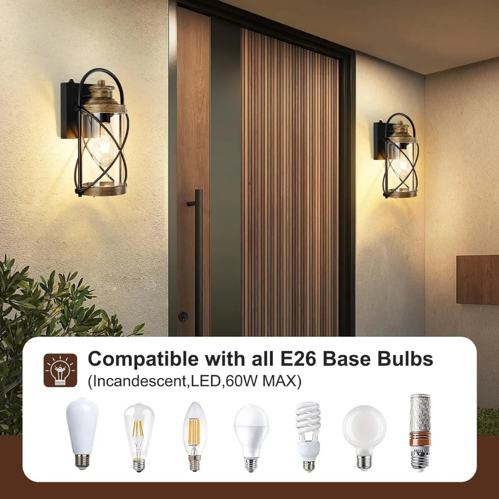 LED-Veranda-Laterne mit Aluminium-Druckguss-Kreuzgitter und klarem Glaszylinder