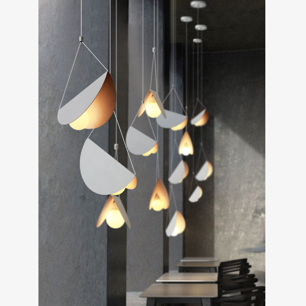 Modern Artistic Multi-Head Chandelier Light - Floating Curved Hanging Light