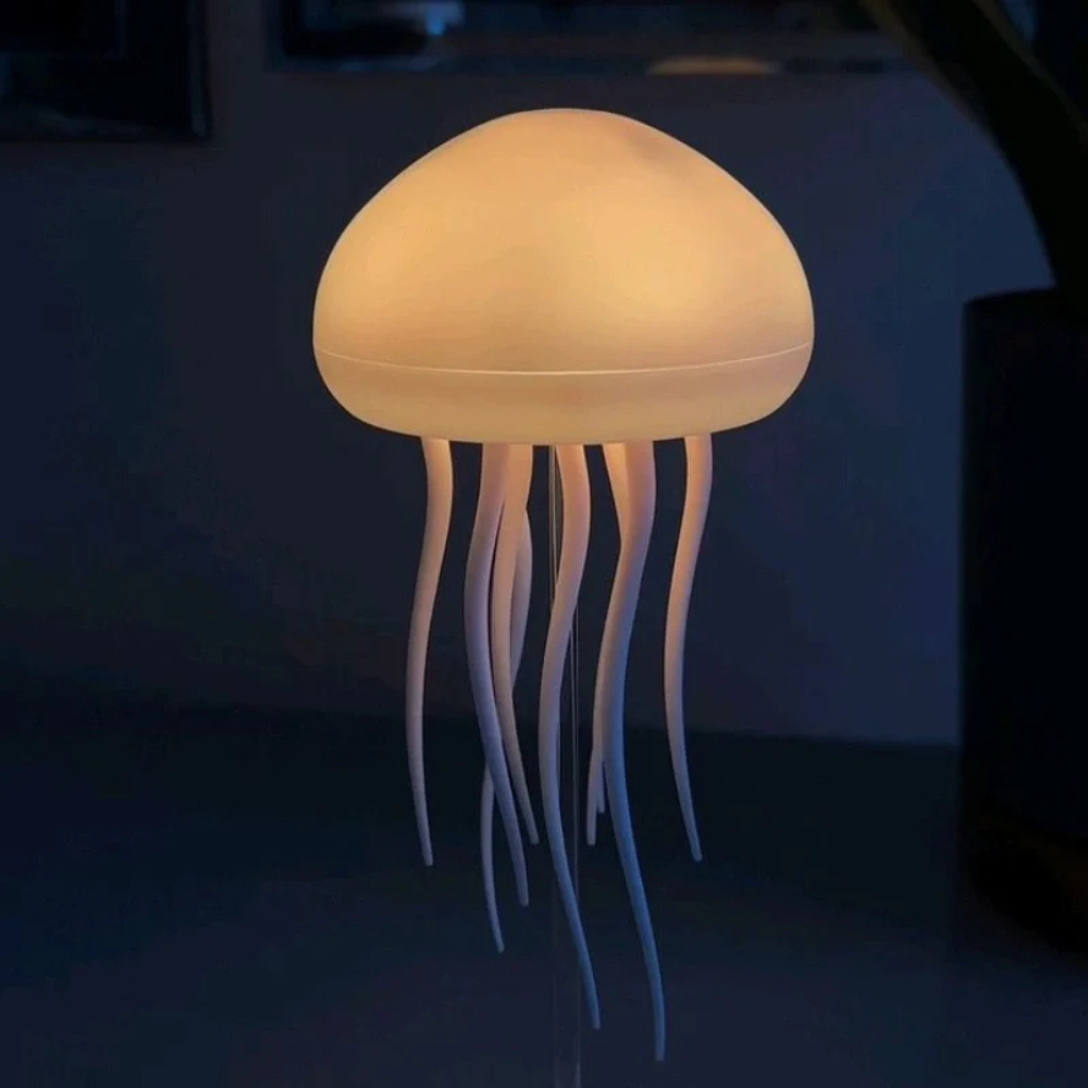 Lampe de table d'ambiance méduse flottante avec lumière suspendue changeant de couleur