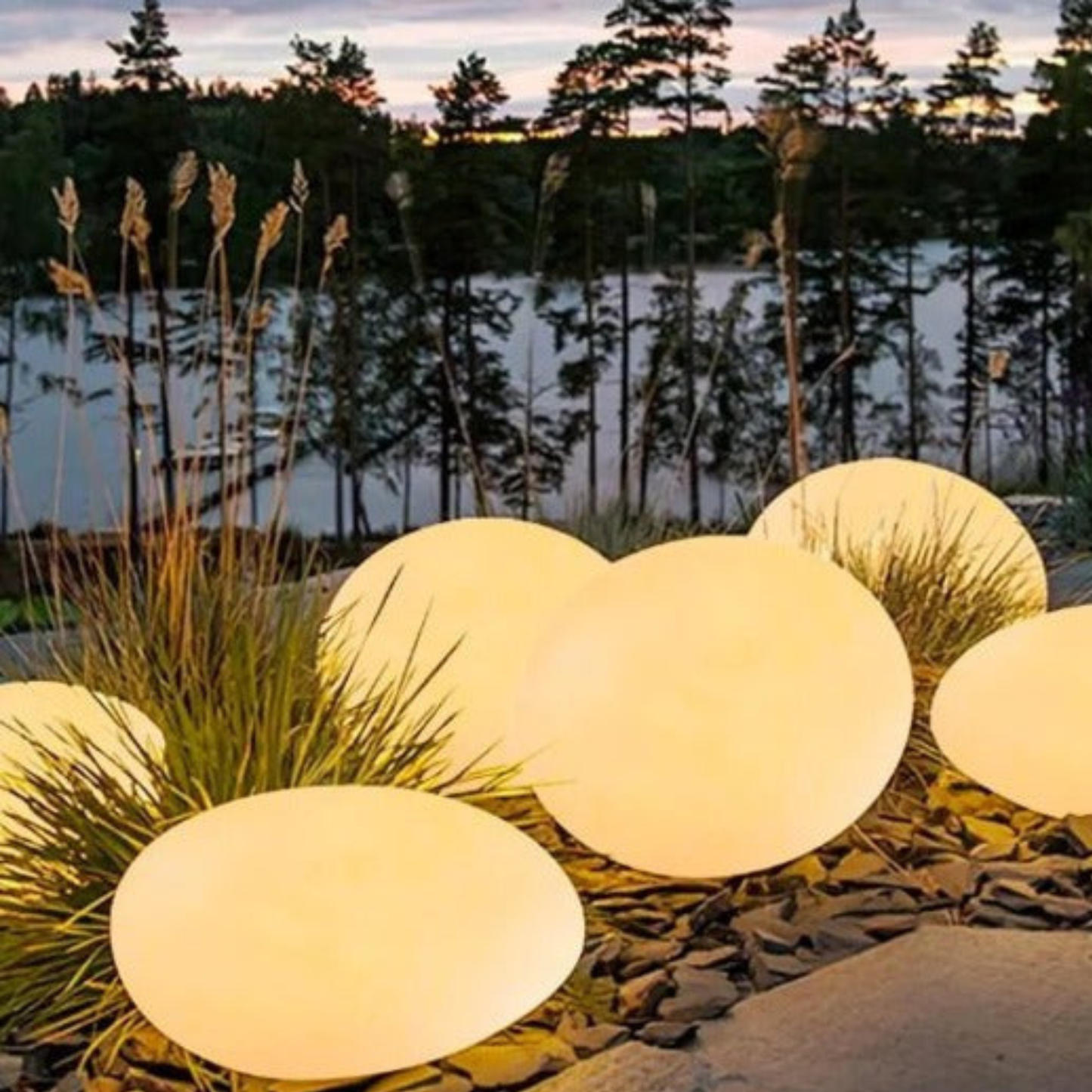 Garden Floor LED Pebble Lamp