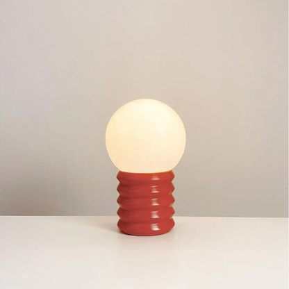 Table Lamp with Frosted Glass Globe Shade - Modern Mid Century Retro