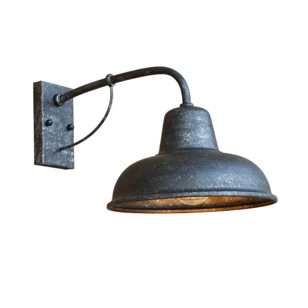 Porch Light with Gooseneck Arm and Iron Barn Shade - Modern Farmhouse
