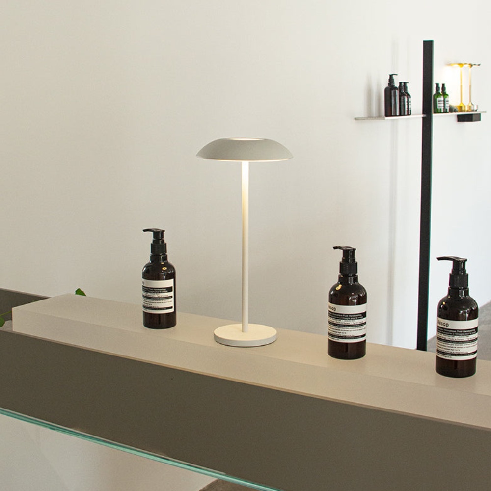 Rechargeable LED Table Lamp - Cordless Iron Desk Light - Modern Minimalist