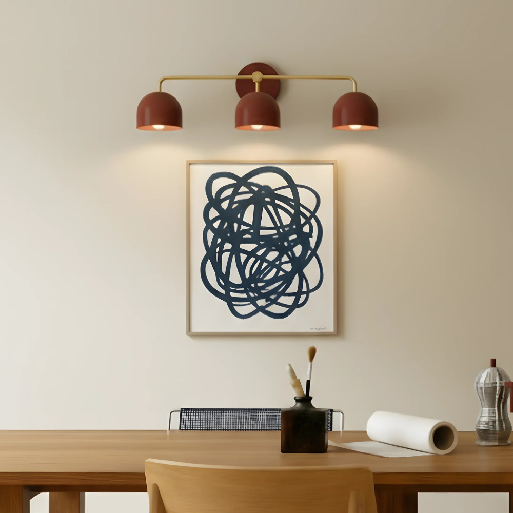 Luminaires de salle de bain au-dessus du miroir avec cadre métallique - Moderne du milieu du siècle