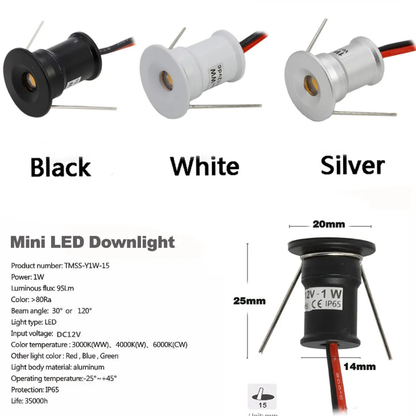 Recessed Lighting Kit with 12W or 20W Transformer - Aluminum Mini Spots