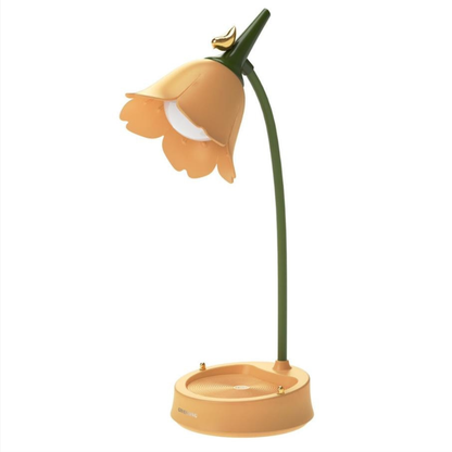 Cordless USB Rechargeable Petal Lamp with Integrated Phone Cradle