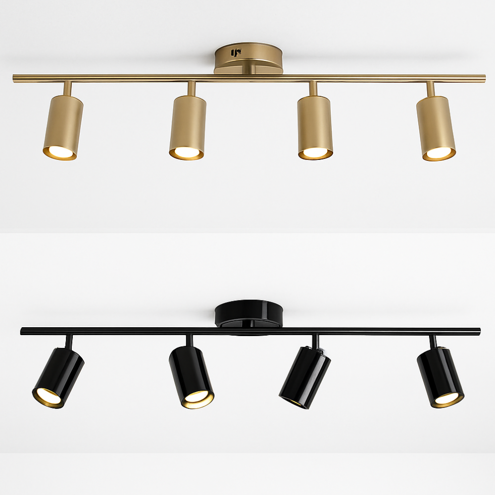 LED-Schienenbeleuchtung mit verstellbaren radialen Spotlights – Modern Industrial