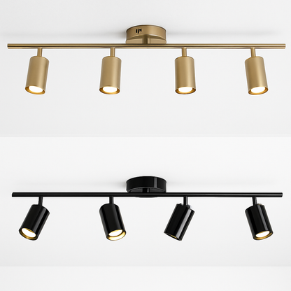 LED Track Lighting with Adjustable Radial Spotlights - Modern Industrial