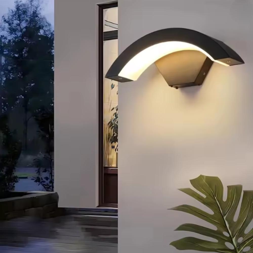 Outdoor Wall Light with Motion Sensor - Arched Modern Design