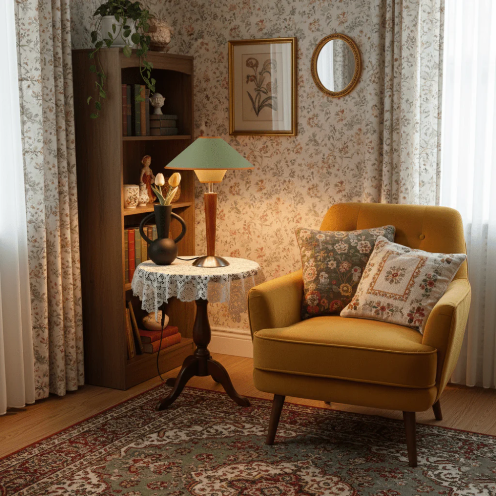 Lampe de table moderne à pied effilé du milieu du siècle avec abat-jour en tissu évasé