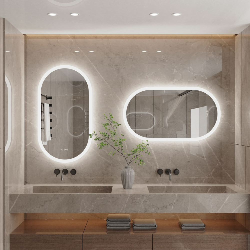 Led vanity mirror with Vertical or Horizontal Wall Mounting - Modern Minimalist