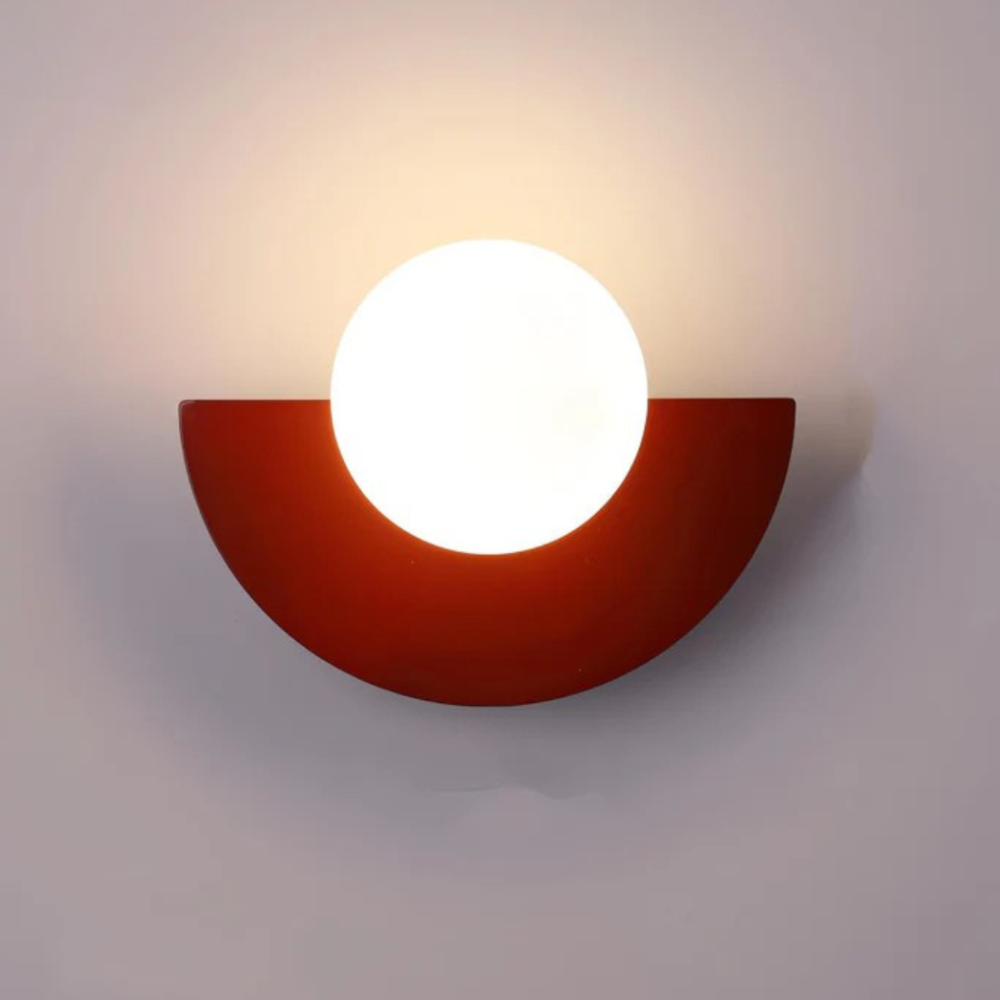 Modern Crescent Globe Wall Sconce - Geometric Half-Moon Wall Light