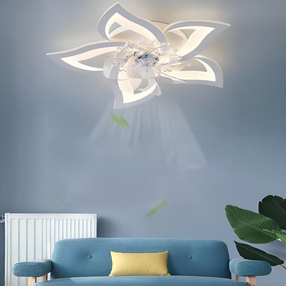 Deckenventilator zum Einbau mit Licht und integrierter LED-Beleuchtung – Moderner Kunststil