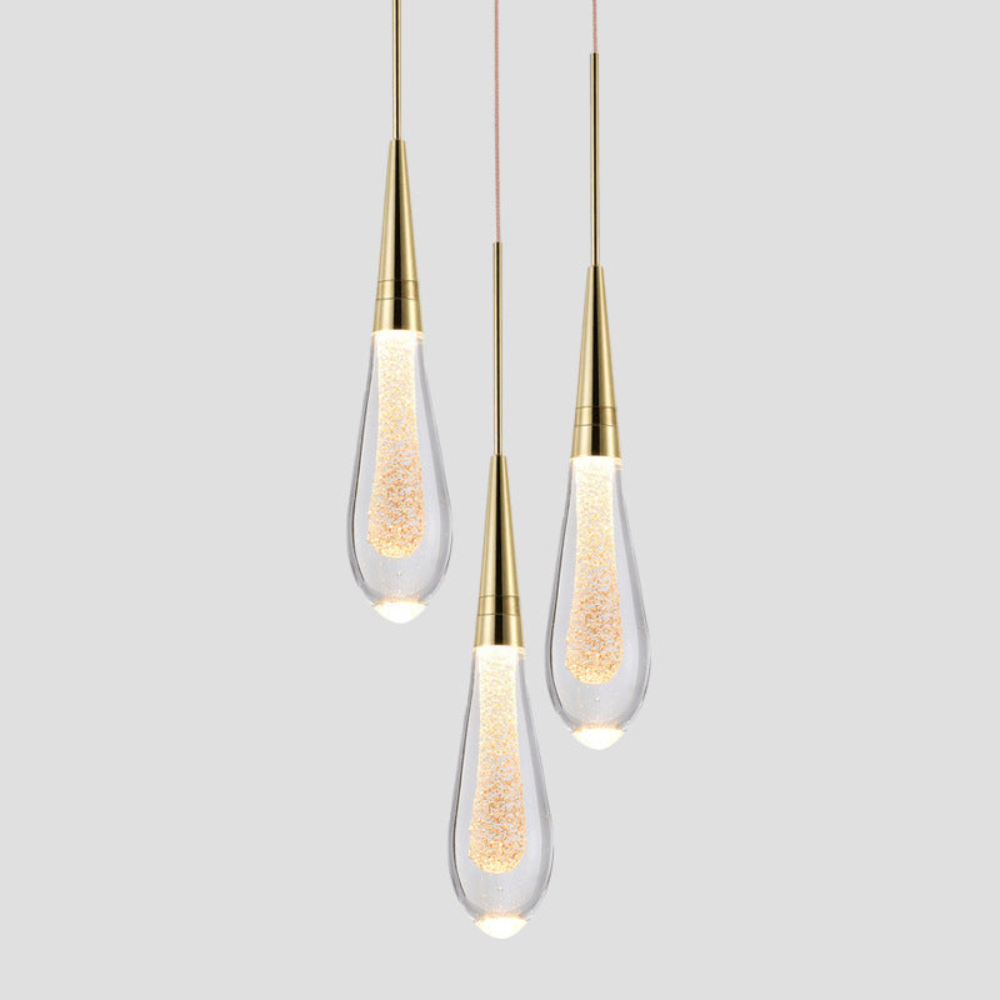 Teardrop Glaspendelleuchte Schimmernder Kern – Modernes Art Deco