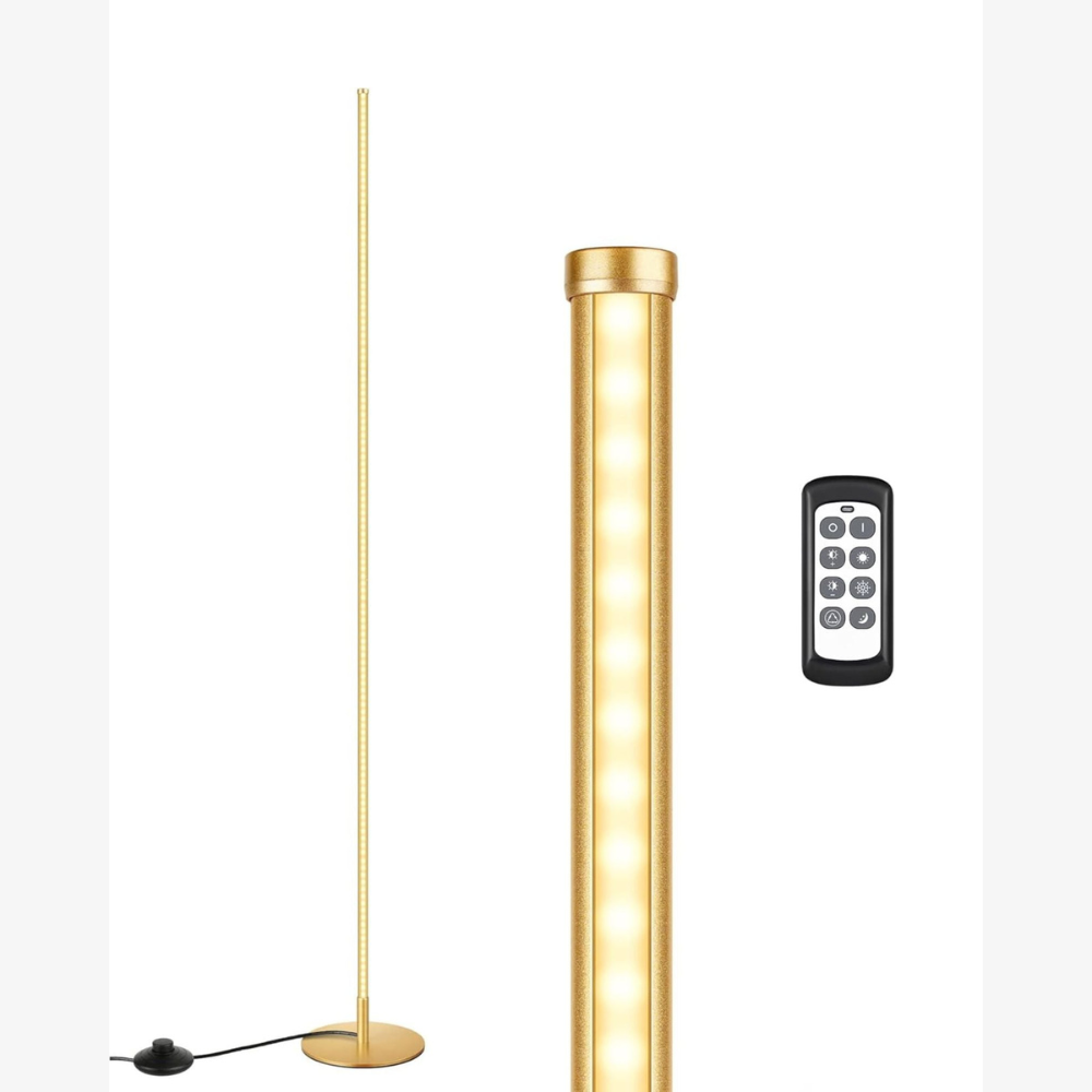 Dimmbare Stehlampe mit Fernbedienung und höhenverstellbarem LED-Stiel