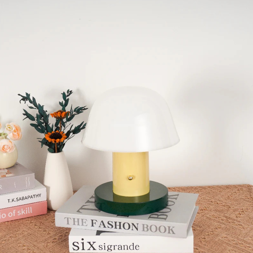 LED Table Lamp with USB Port and Touch Dimmer - Mid Century Danish Style