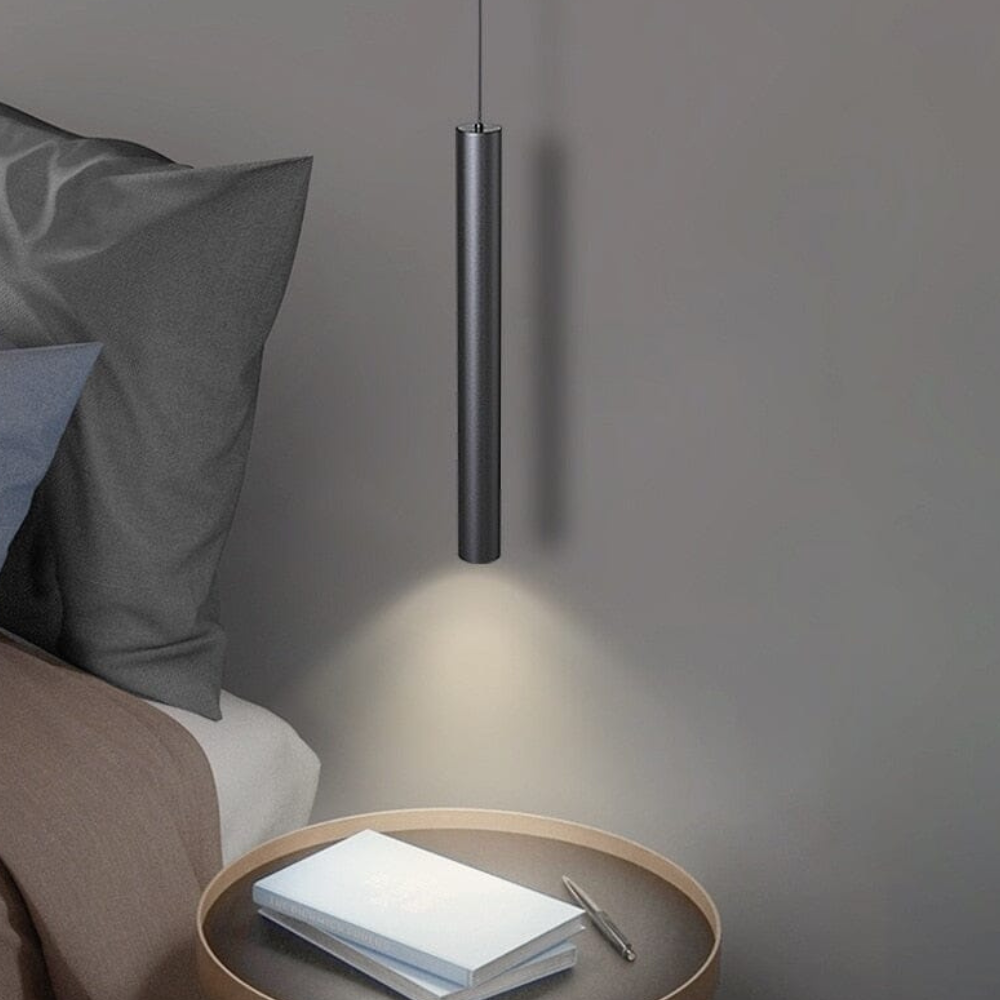 Minimalistische LED-Zylinder-Pendelleuchte – Schlanke vertikale Röhrenlampe zum Hängen