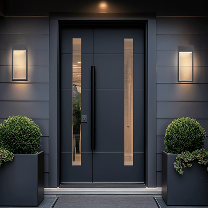 Modern Geometric Outdoor Wall Sconce - LED Linear Rectangular Lantern