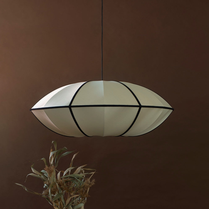 Fabric Pendant Light with Metal Frame - Modern Scandinavian Neutral