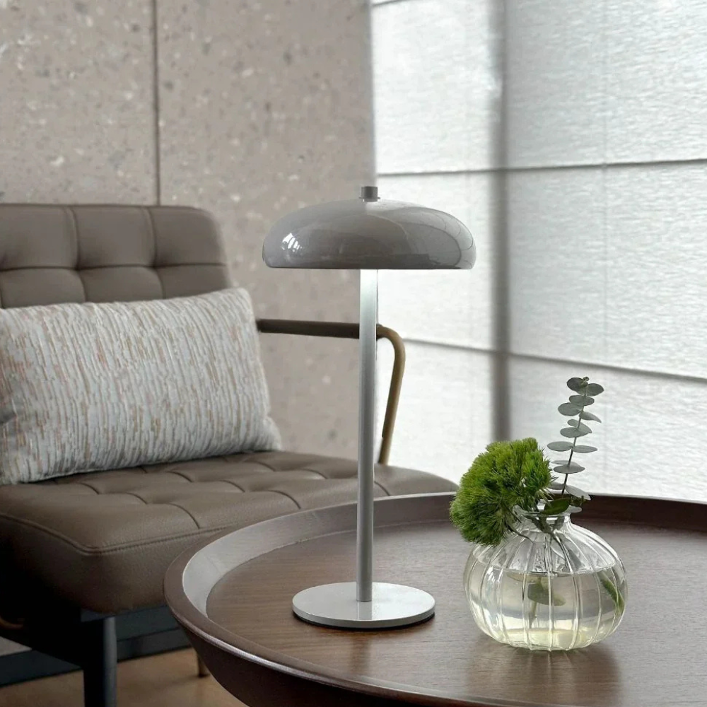 Lampe de chevet rechargeable avec commande tactile - Lampe de travail moderne en métal forme champignon