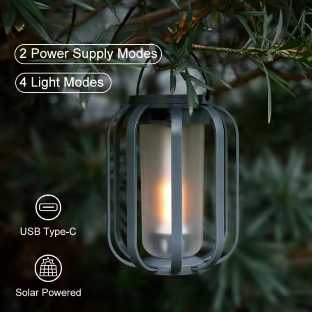 Solar Powered Tripod Lantern for Patio and Camping