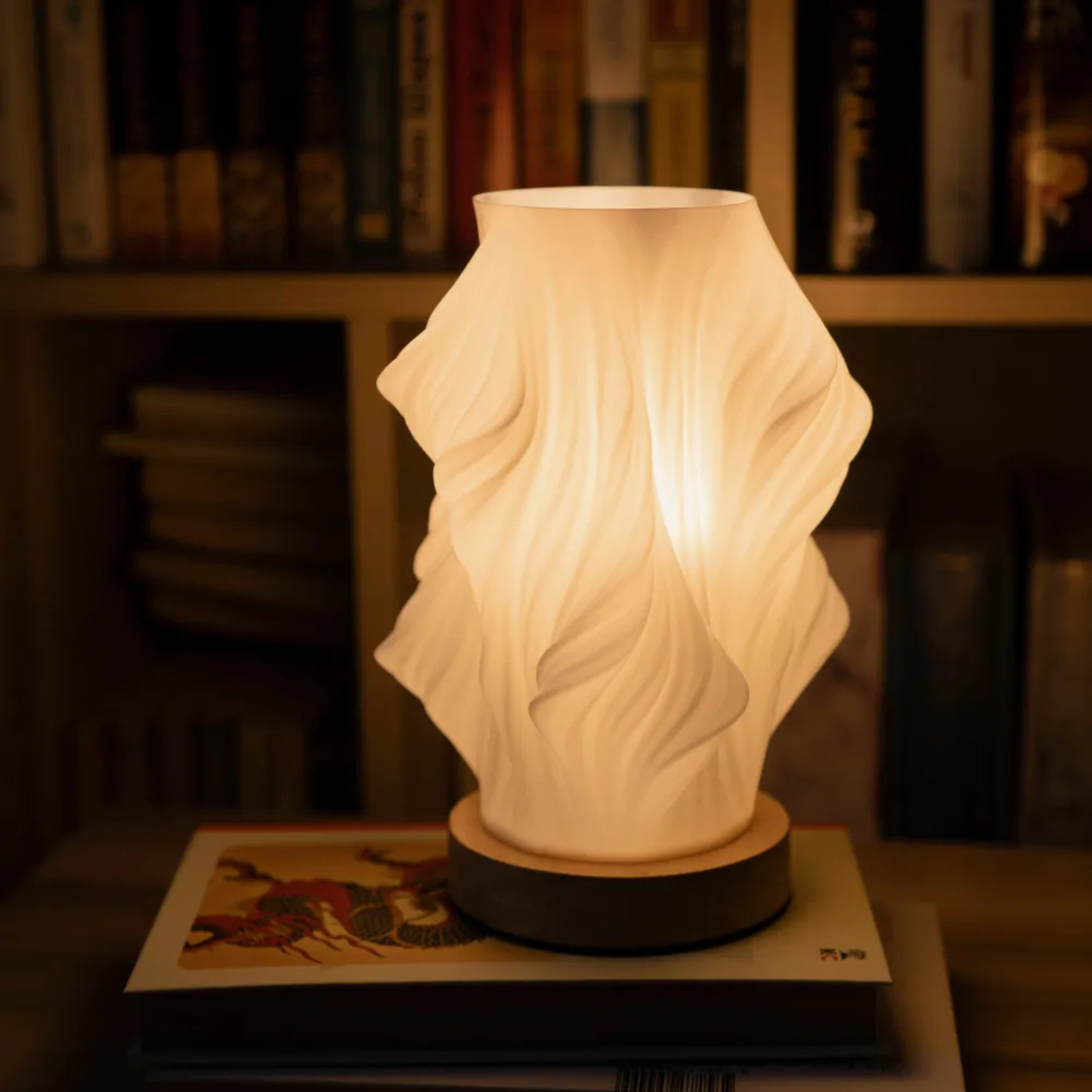 Modern Textured Bedside Vase Lamp