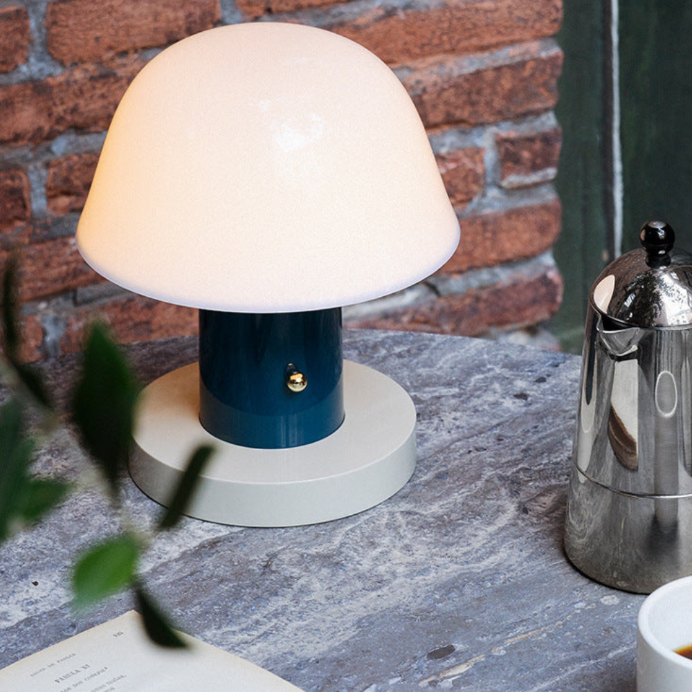 LED Table Lamp with USB Port and Touch Dimmer - Mid Century Danish Style