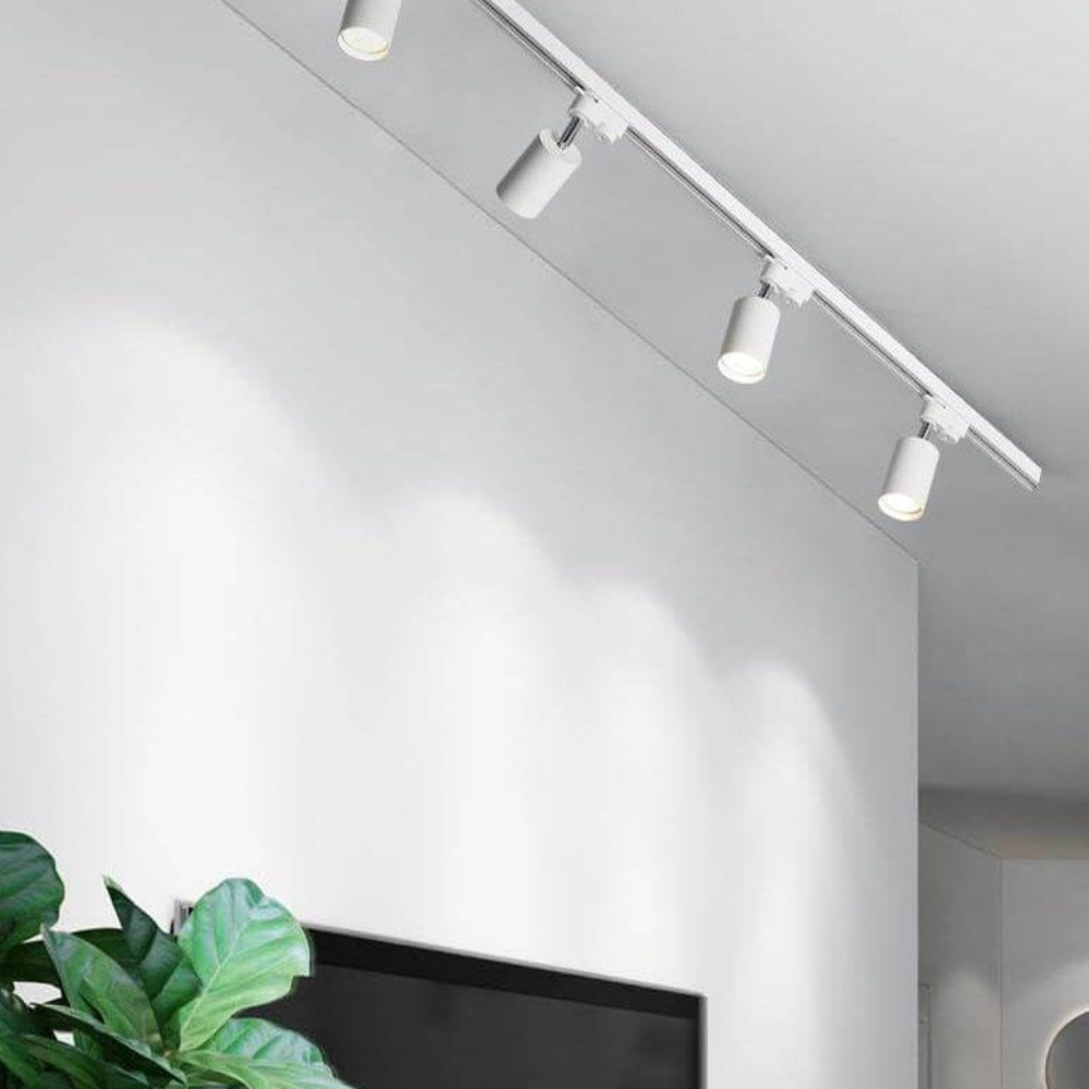 LED Track Lighting System with Adjustable Spotlights - Modern Industrial