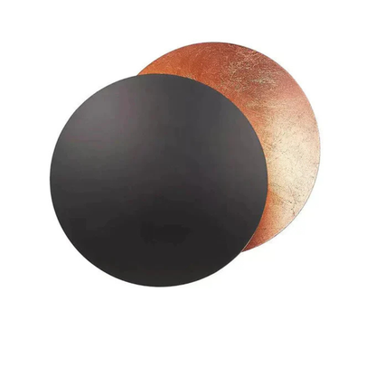 LED Lunar Eclipse Wall Sconce - Round Metal Backlit Halo Accent Lamp