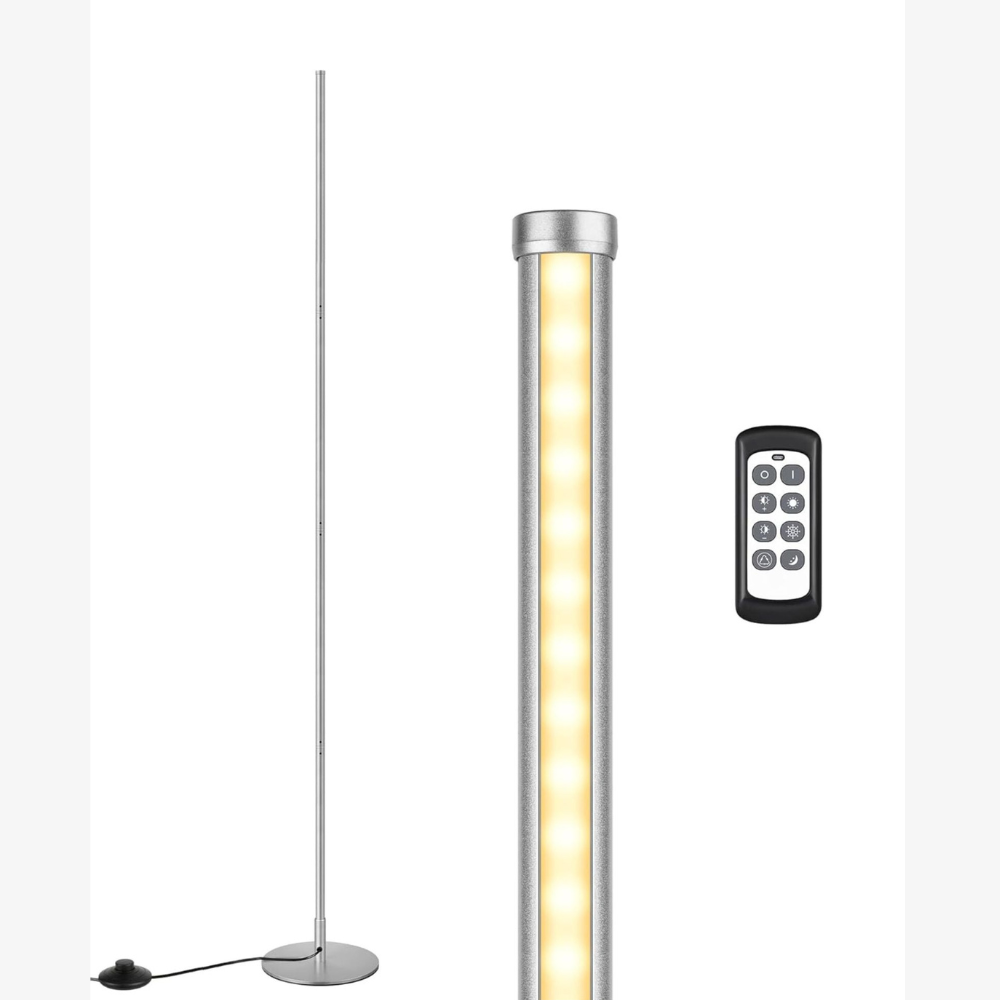 Dimmbare Stehlampe mit Fernbedienung und höhenverstellbarem LED-Stiel