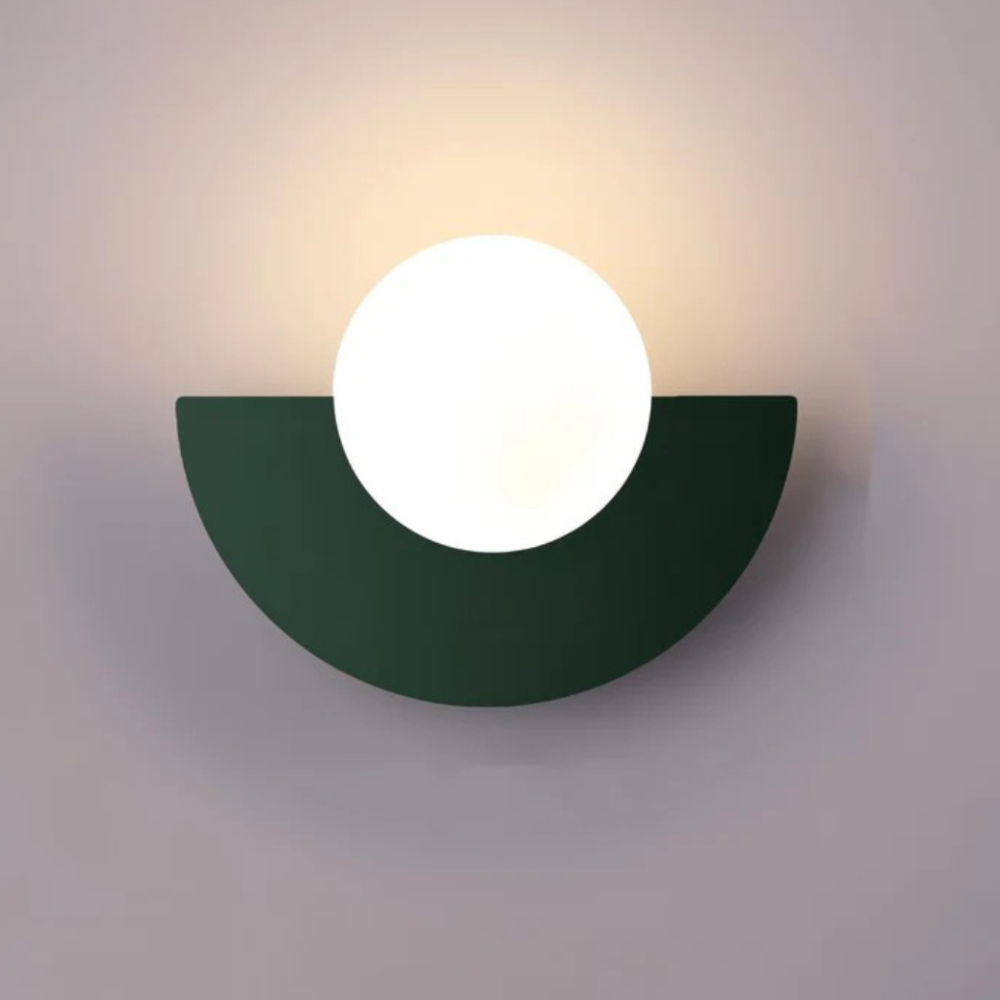 Modern Crescent Globe Wall Sconce - Geometric Half-Moon Wall Light