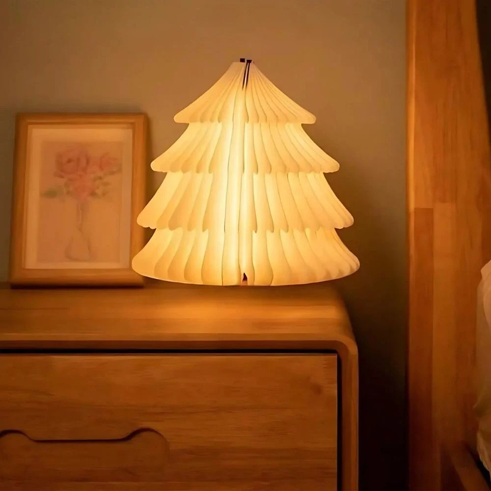 Lampe en papier pliable à DEL - Veilleuse en style accordéon