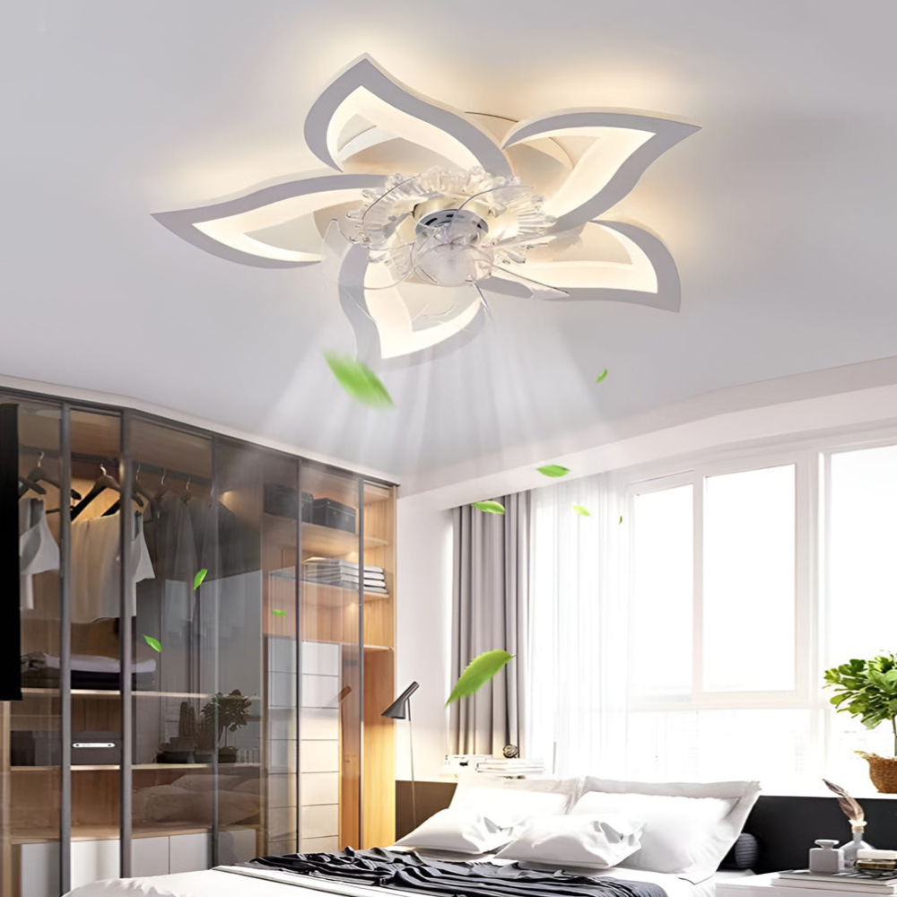 Deckenventilator zum Einbau mit Licht und integrierter LED-Beleuchtung – Moderner Kunststil