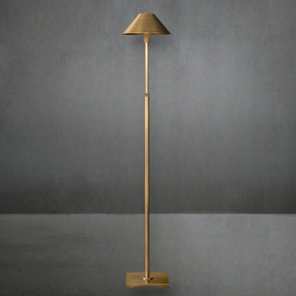 Adjustable floor lamp with Metal Slope Shade and Knurled Detailing - Architectural