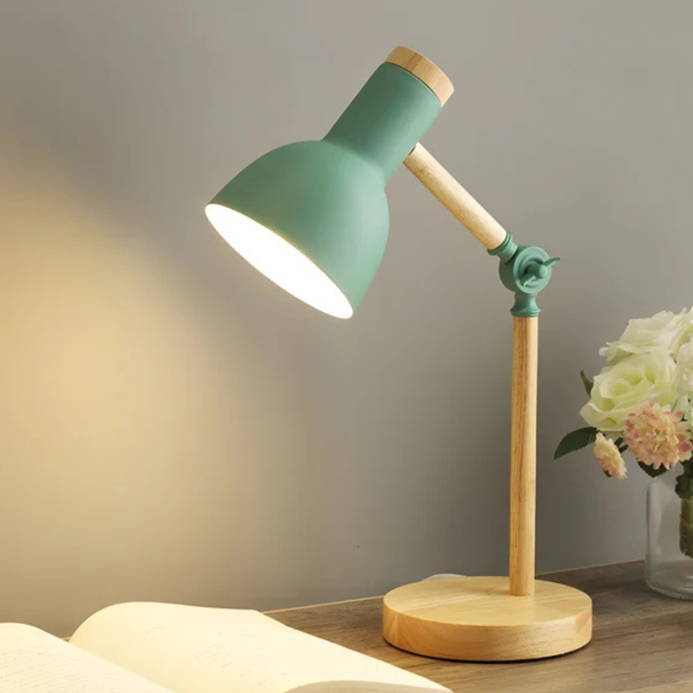 Adjustable Wood Desk Lamp - Modern Scandinavian Task Light