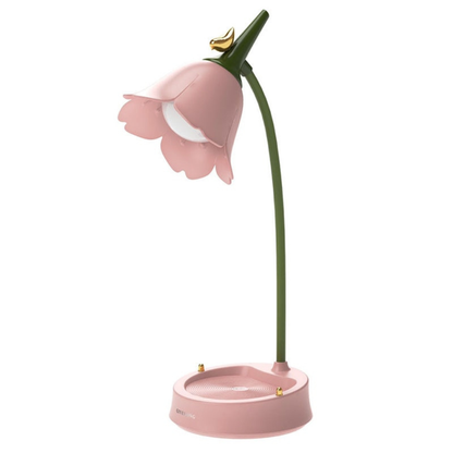 Cordless USB Rechargeable Petal Lamp with Integrated Phone Cradle