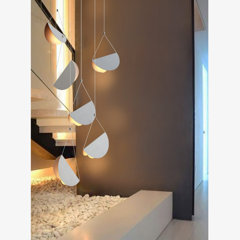 Modern Artistic Multi-Head Chandelier Light - Floating Curved Hanging Light