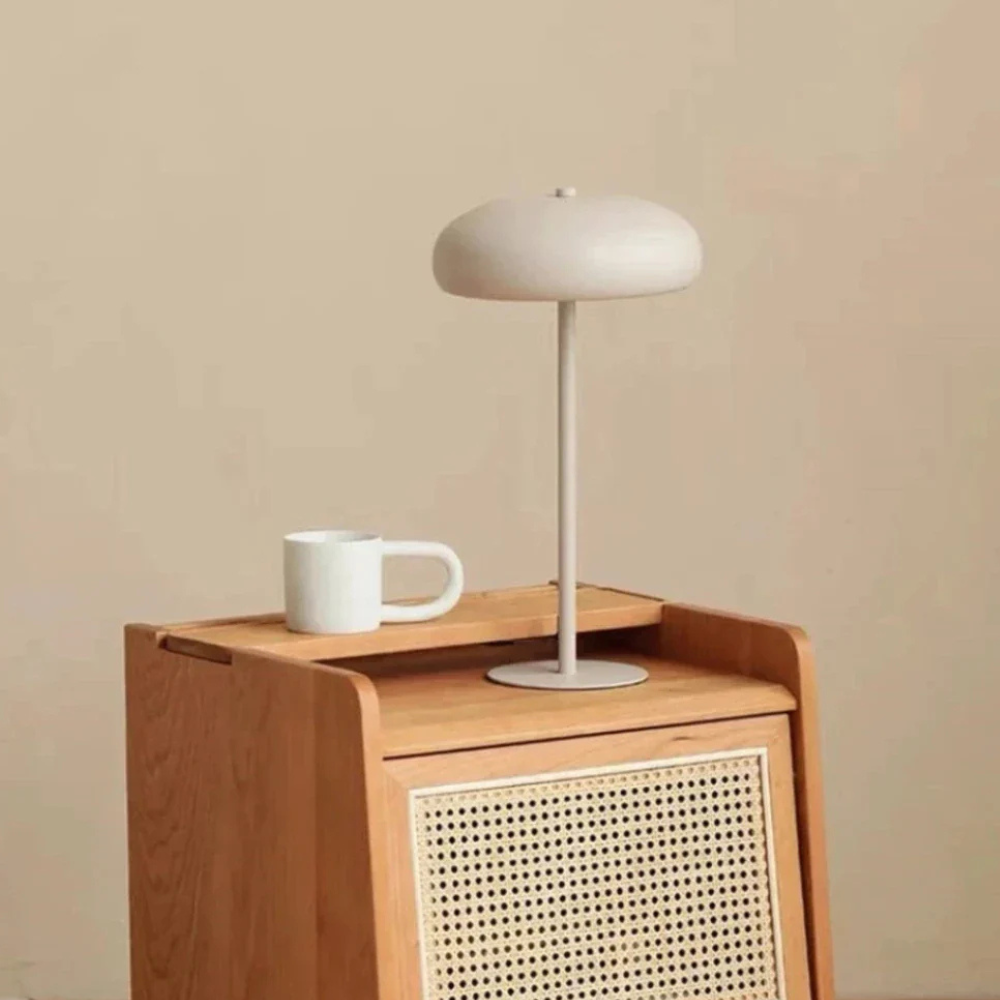 Lampe de chevet rechargeable avec commande tactile - Lampe de travail moderne en métal forme champignon