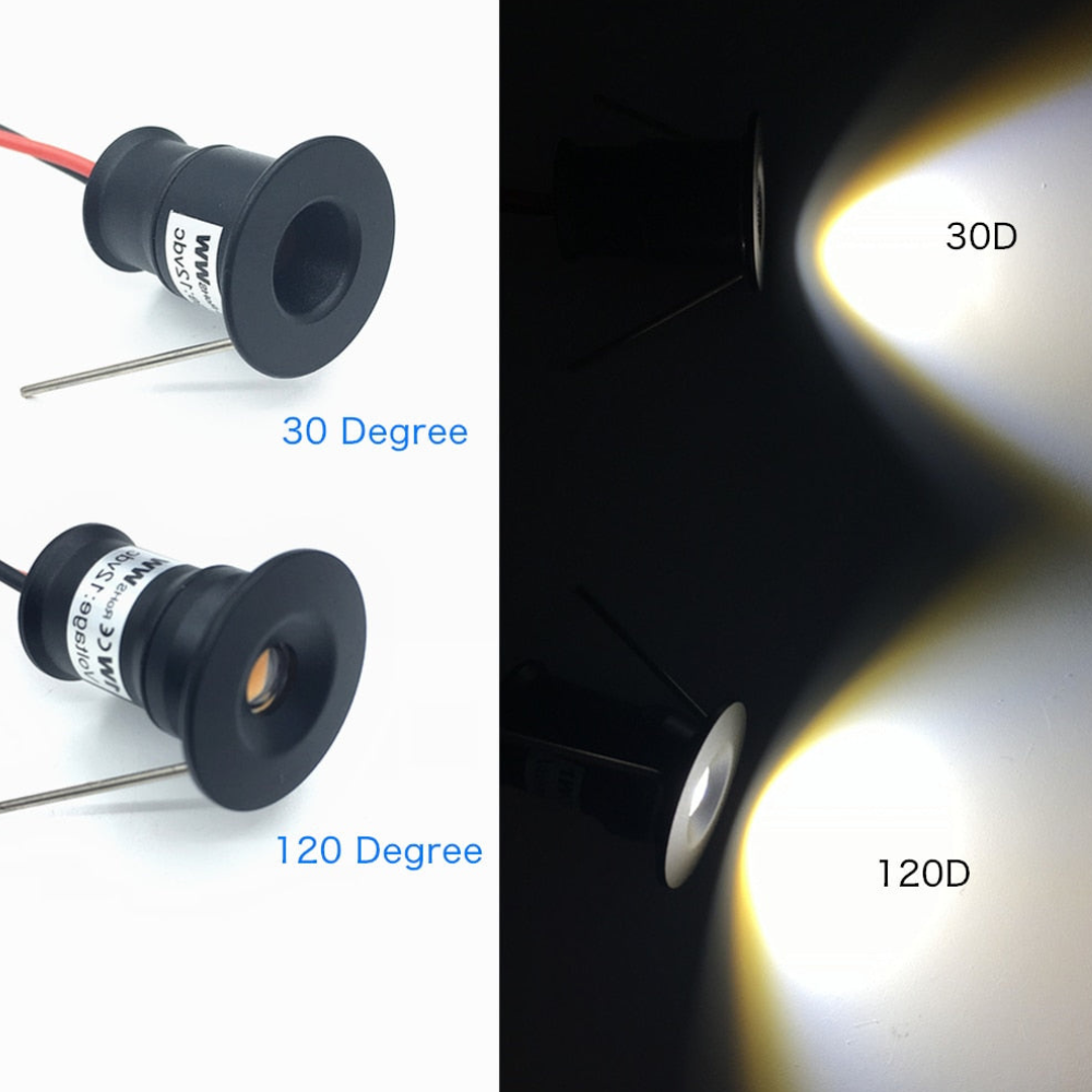 LED-Einbauleuchten für Schränke & Treppen – Akzentbeleuchtung mit fokussiertem Lichtstrahl, 10er-Pack