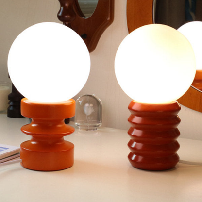 Table Lamp with Frosted Glass Globe Shade - Modern Mid Century Retro