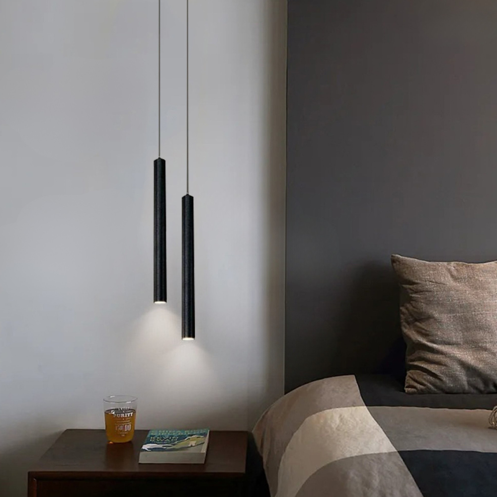 Minimalistische LED-Zylinder-Pendelleuchte – Schlanke vertikale Röhrenlampe zum Hängen