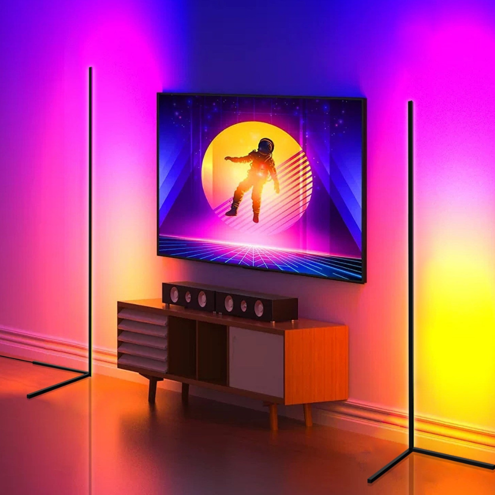 LED-Eck-Stehlampe mit Fernbedienung – Minimalistisches RGB