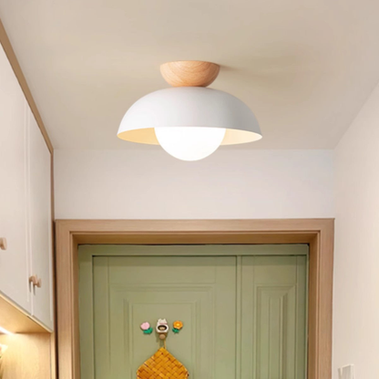 Flush Mount Ceiling Light with Nested Dome - Modern Mid Century Metal