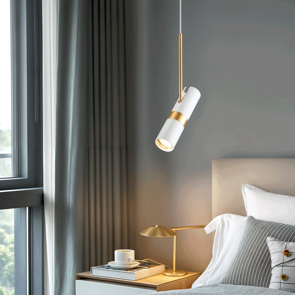 Lampe suspendue directionnelle réglable avec bande métallique - Moderne et minimaliste