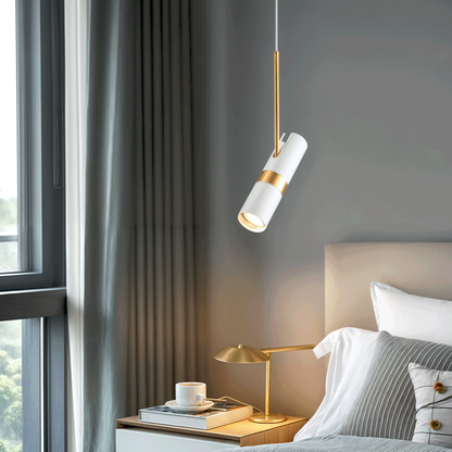 Adjustable Directional Hanging Lamp with Metallic Band - Modern Minimalist