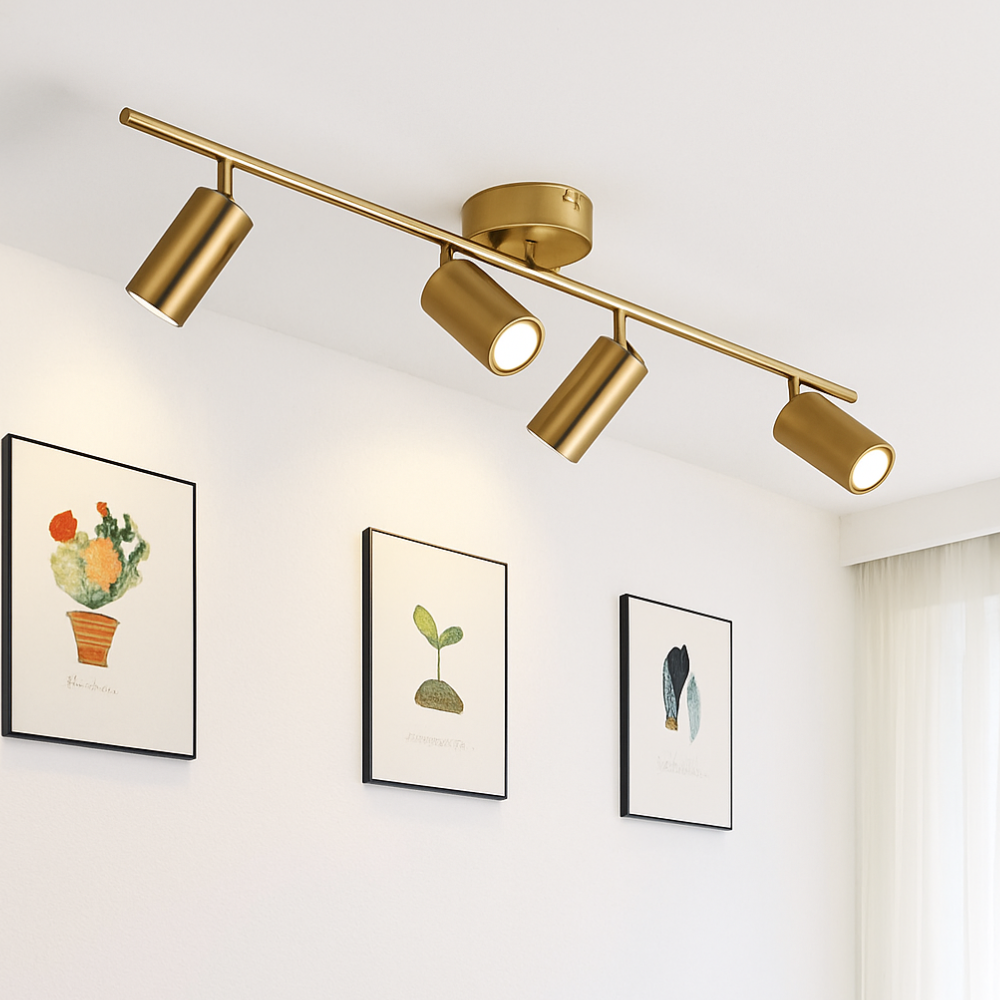 LED-Schienenbeleuchtung mit verstellbaren radialen Spotlights – Modern Industrial