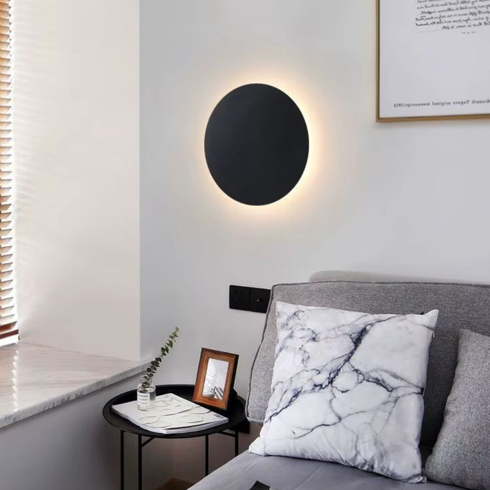 Architectural Floating Disc Wall Lamp - Round Aluminum LED Accent Light
