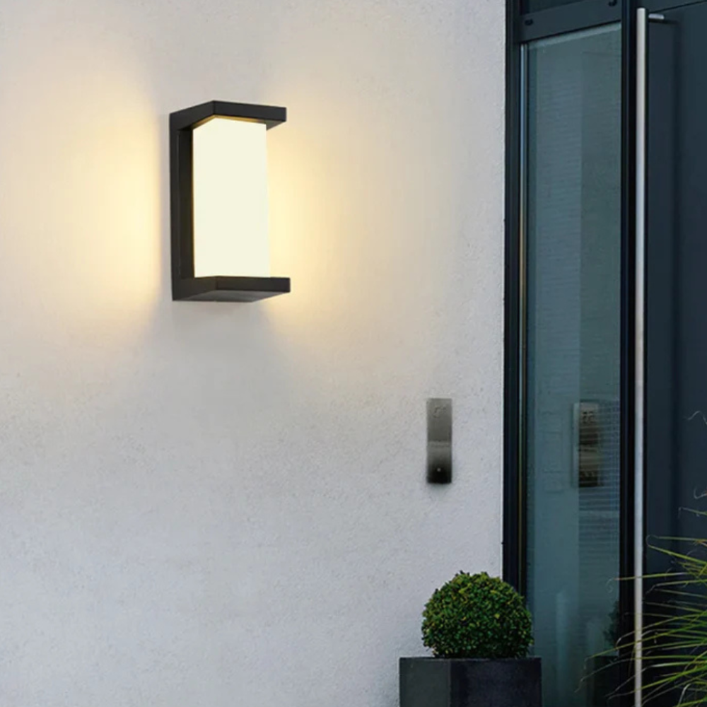 Modern Motion Sensor Outdoor Wall Light - Architectural Weather Resistant Wall Sconce