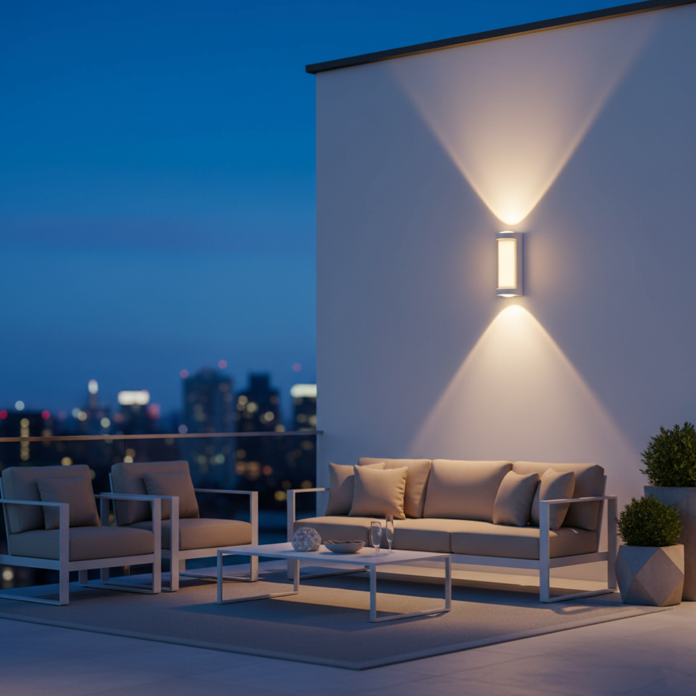 Außen-LED-Verandaleuchten mit integrierter LED und mattierter Acryllinse